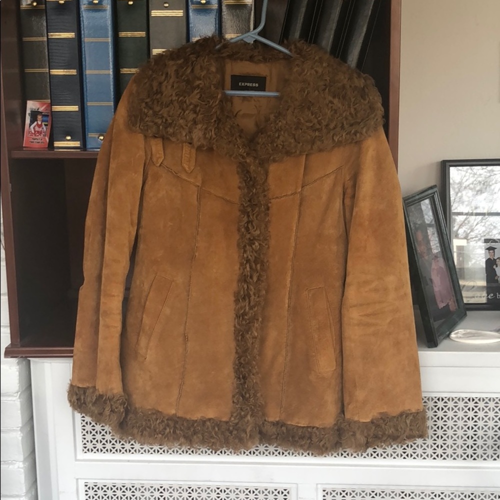 Express brown leather jacket sz M